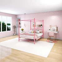 Streamdale Furniture Vintage Style Metal Queen Canopy Bed Frame