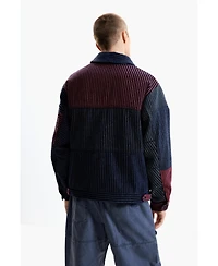 Desigual Men's Chenille Coat Blocks