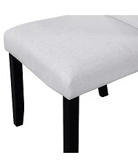Streamdale Furniture Set of 4 Upholstered Fabric Dining Chairs with Wood Legs