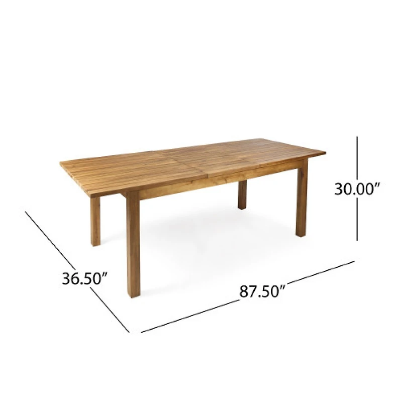 Streamdale Furniture 7-Piece Acacia Wood Outdoor Dining Set with 6 Chairs and Large Table