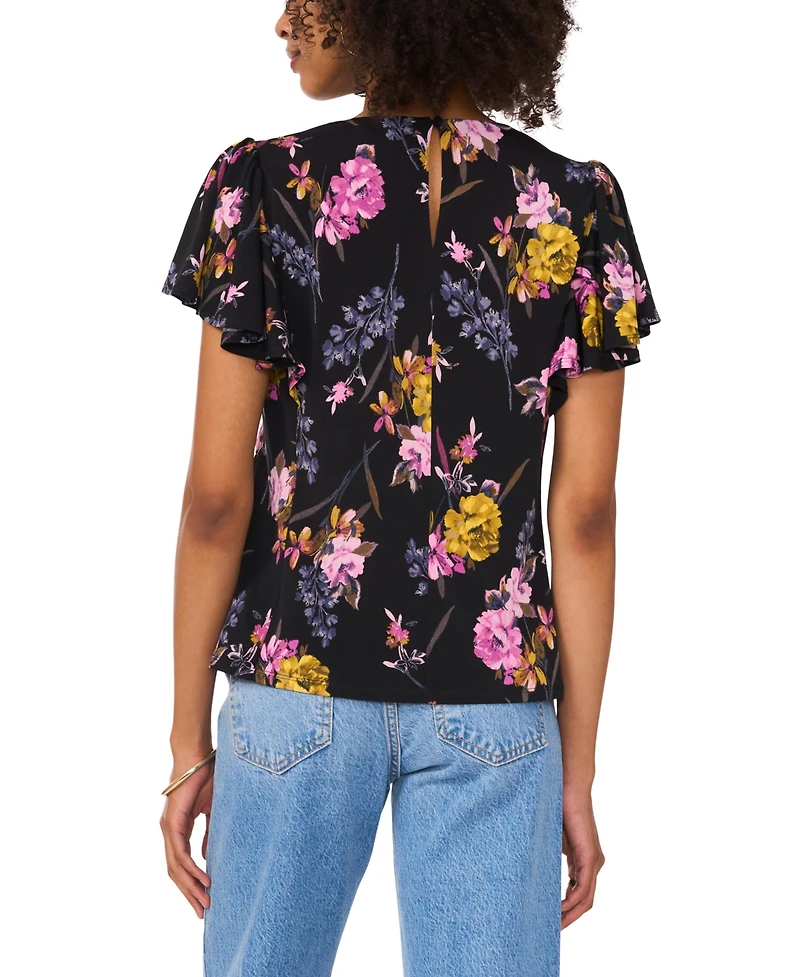 Vince Camuto Women's Short-Sleeve Floral Printed Top