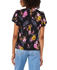 Vince Camuto Women's Short-Sleeve Floral Printed Top