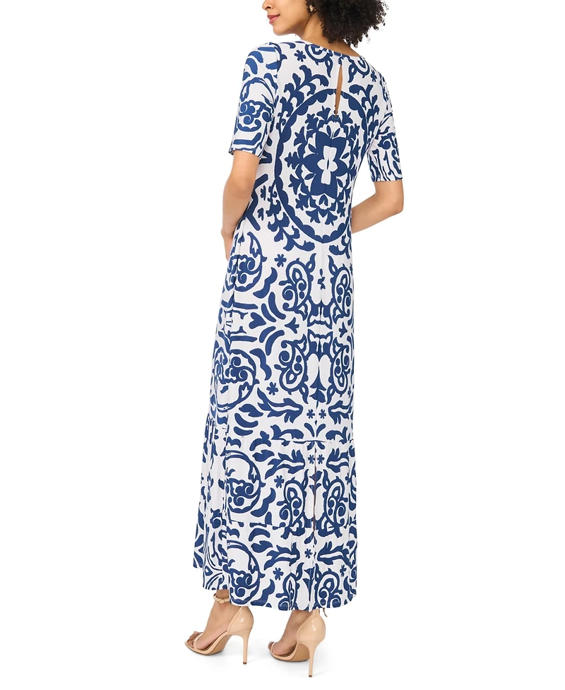 Vince Camuto Women's Crewneck Printed Maxi Dress