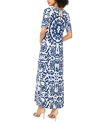 Vince Camuto Women's Crewneck Printed Maxi Dress