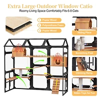 Streamdale Furniture Large Wooden Outdoor Catio with Multi-Level Playpen and Weather-Resistant Roof