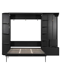 Streamdale Furniture Murphy Bed with Storage, Lights, and Shelves