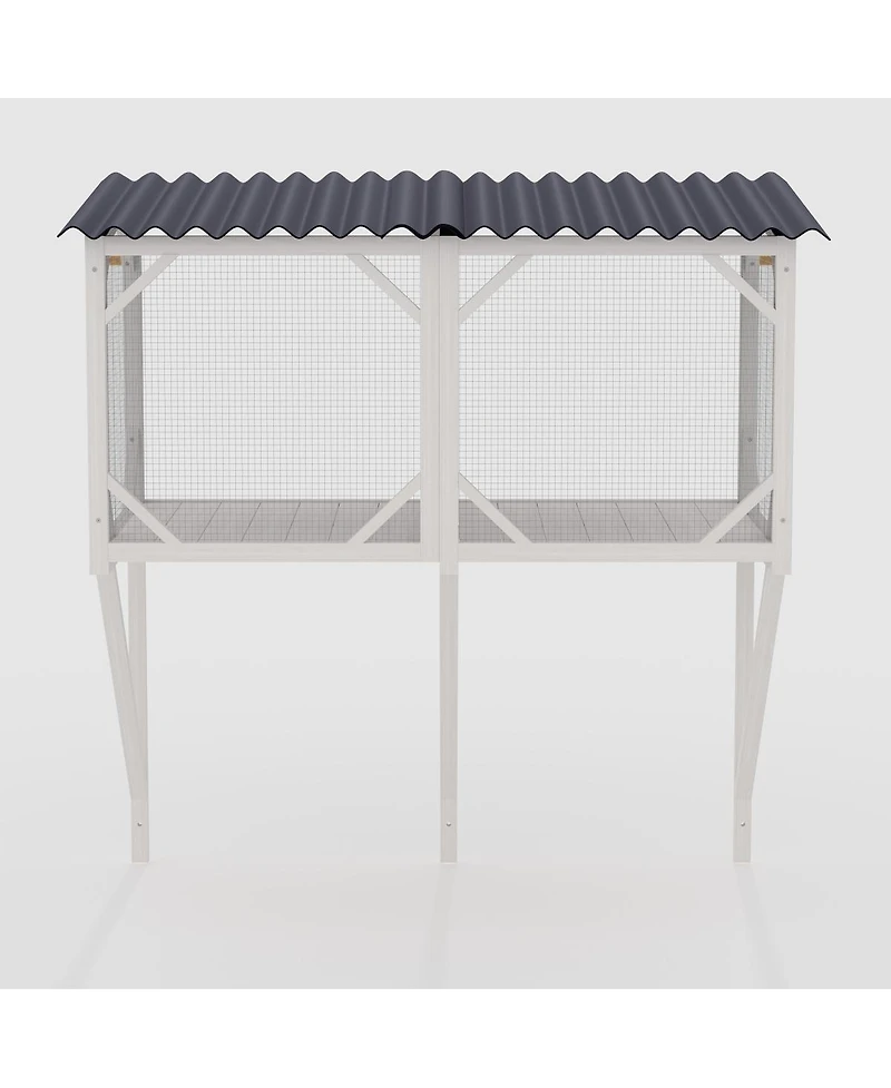 Streamdale Furniture 43.3" Outdoor Cat Window Box Enclosure for Sunbathing and Napping