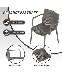 Streamdale Furniture 4pc Warm Stackable Armchair and Modern Table Set