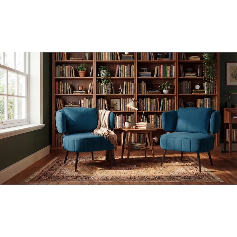 Streamdale Furniture Chenille Decorative Armchair with Spring Cushion and Slipcover