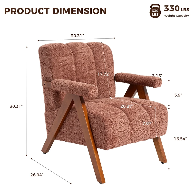 Streamdale Furniture Mid-Century Modern Cloud-Shaped Chenille Accent Chair