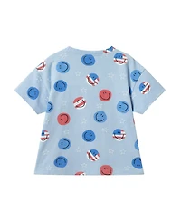 Andy and Evan Toddler Boys Patriotic Smiles Short Sleeve Tee
