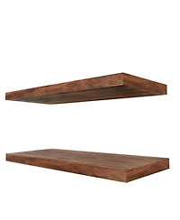 Sorbus 2 Pack 16" Solid Wood Floating Shelves - for Bathroom Decor, Books, Bedroom & Living Room