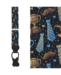 Trafalgar Men's Father Knows Best Silk Button End Suspenders