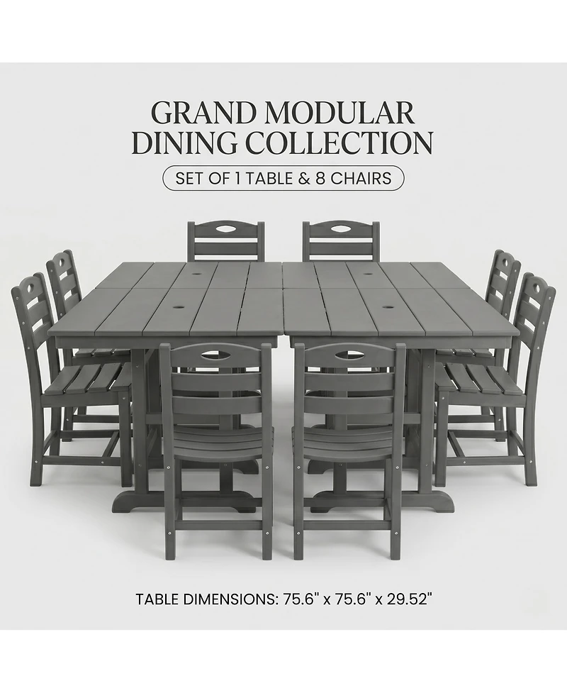 Streamdale Furniture Hdpe Folding Square Outdoor Dining Table