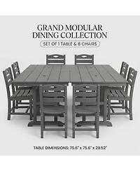 Streamdale Furniture Hdpe Folding Square Outdoor Dining Table