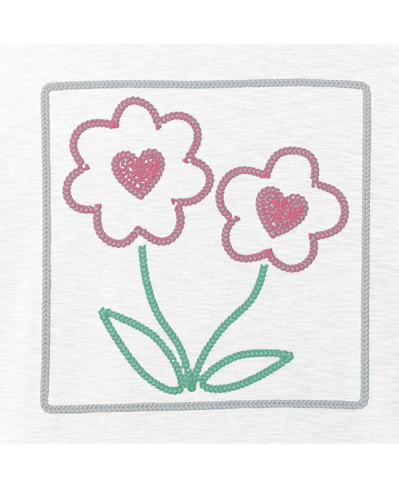 Andy & Evan Girls Sparkle Bloom Emroidered Tee