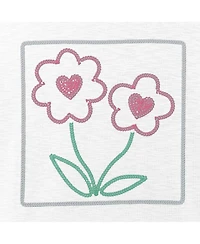 Andy & Evan Girls Sparkle Bloom Emroidered Tee