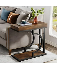 Slickblue Modern C Side Table with Compact Design and Metal Frame