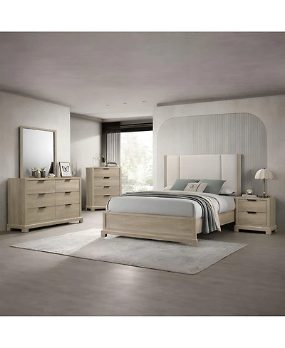 Kings Brand Furniture 5 and 6 Piece Bedroom Set - Queen Size Bed with Dresser, Mirror, Chest and Nightstand
