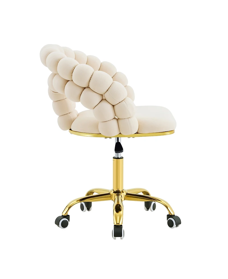 Streamdale Furniture Modern Velvet Adjustable Swivel Desk Chair with Gold Base