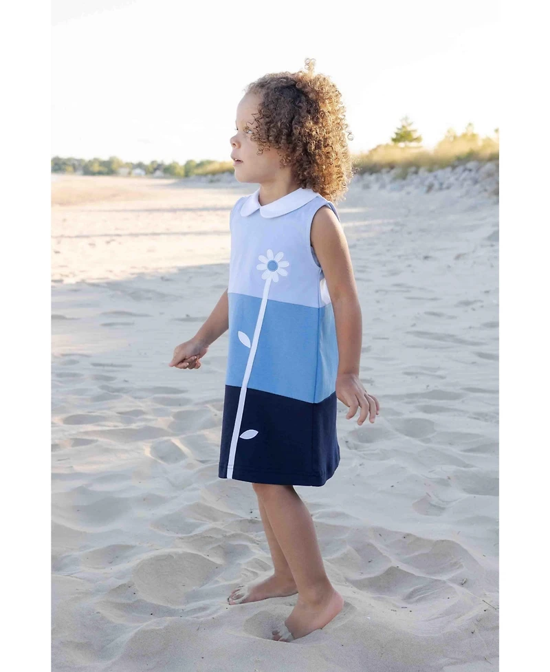 Florence Eiseman Little Girl Colorblock Knit Dress With Flower