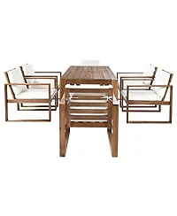 Streamdale Furniture 7-Piece Outdoor Patio Dining Set with Umbrella Hole and Cushions