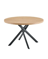 Streamdale Furniture Foldable Round Dining Table for Small Spaces (Oak)