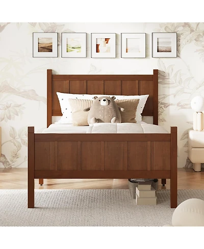 Streamdale Furniture Twin Size Minimalist Platform Bed with Headboard and Footboard