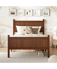 Streamdale Furniture Twin Size Minimalist Platform Bed with Headboard and Footboard