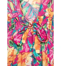 Lascana Women's Floral Flounce Hem Cover up Beach Dress