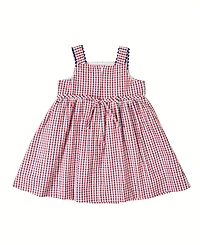 Florence Eiseman Toddler Girls Plaid Seersucker Dress With Flowers