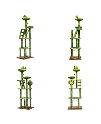 6thdruple Cactus Cat House Tower Multi-Level Tree with Capsule, Perches and Sisal Posts