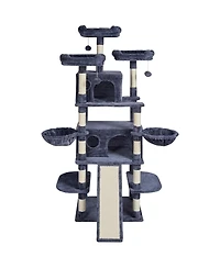 6thdruple Cat Tree for Indoor Cats, Tower with Cat Condos, Top Perches, Hammocks, Scratchers