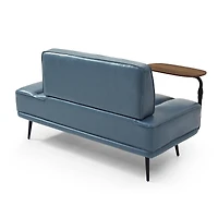 Streamdale Furniture Faux Leather Swivel Tray End of Bed Bench with Side Table
