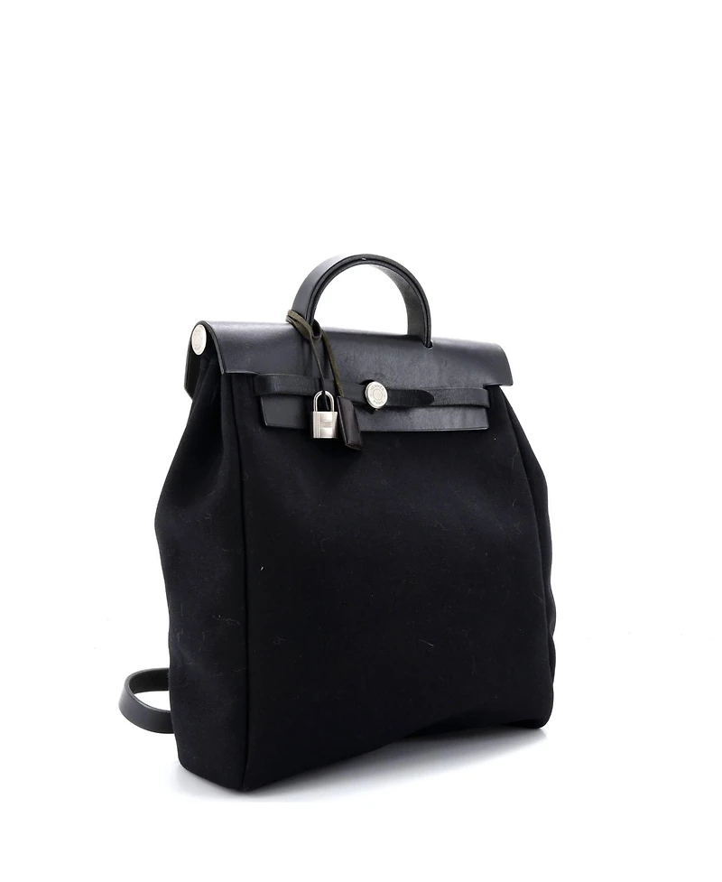 Pre-Owned HERMES Gm Vintage Herbag A Dos Backpack Toile and Leather
