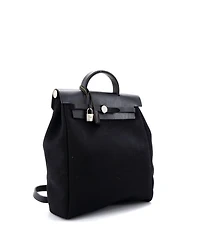 Pre-Owned HERMES Gm Vintage Herbag A Dos Backpack Toile and Leather