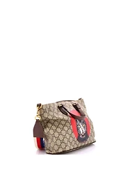 Pre-Owned Gucci Small Convertible Soft Tote Mystic Cat Print Gg Coated Canvas