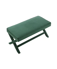 Streamdale Furniture Velvet Double Bench with X-Crossed Legs