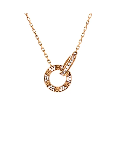 Pre-Owned Cartier Love Interlocking Pave Necklace