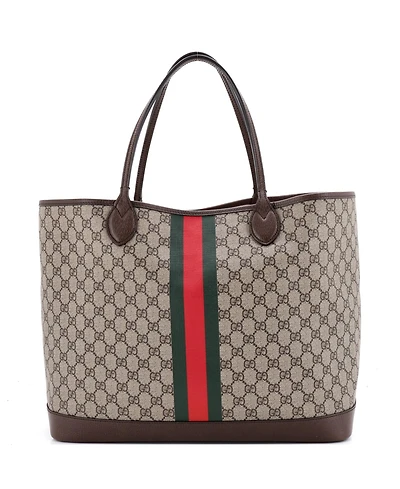 Pre-Owned Gucci Large Ophidia Open Shopping Tote Gg Coated Canvas