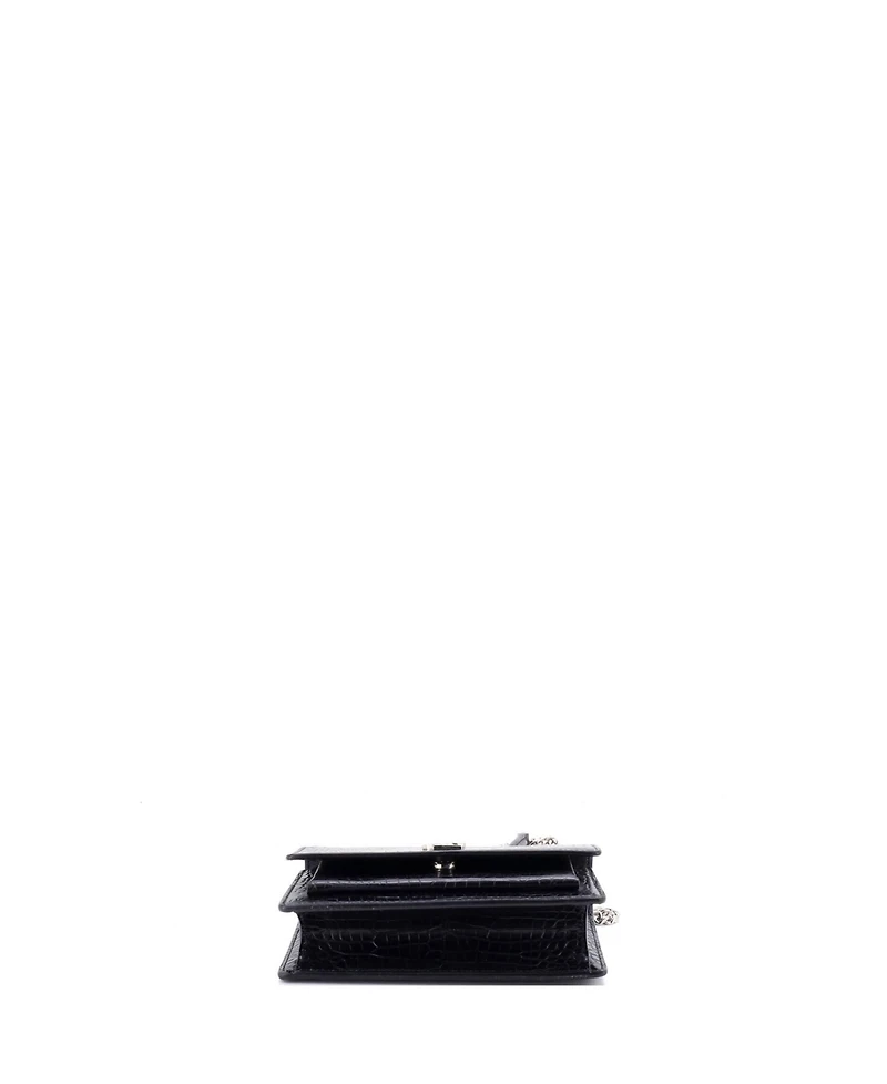 Pre-Owned Saint Laurent Sunset Chain Wallet Embossed Leather