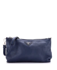 Pre-Owned Prada Mini Flat Zip Crossbody Bag Vitello Daino