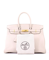 Pre-Owned HERMES Birkin 35 Handbag Light Togo with Gold Hardware