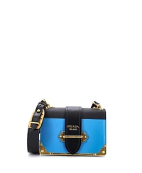 Pre-Owned Prada Small Cahier Crossbody Bag Leather and Saffiano Leather