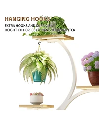 Streamdale Furniture 62 inch Tall S-Shape 8-Tier Indoor Plant Stand with Grow Lights
