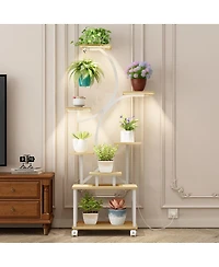 Streamdale Furniture 62 inch Tall S-Shape 8-Tier Indoor Plant Stand with Grow Lights