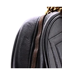 Pre-Owned Gucci Mini Gg Marmont Round Shoulder Bag Matelasse Leather