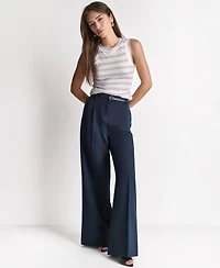 Bcbg Women's Wide-Leg High-Rise Pants