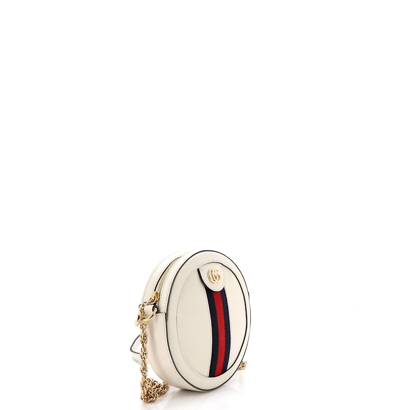 Pre-Owned Gucci Mini Ophidia Round Shoulder Bag Leather