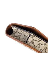 Pre-Owned Gucci Emblem Wallet on Strap Gg Coated Canvas